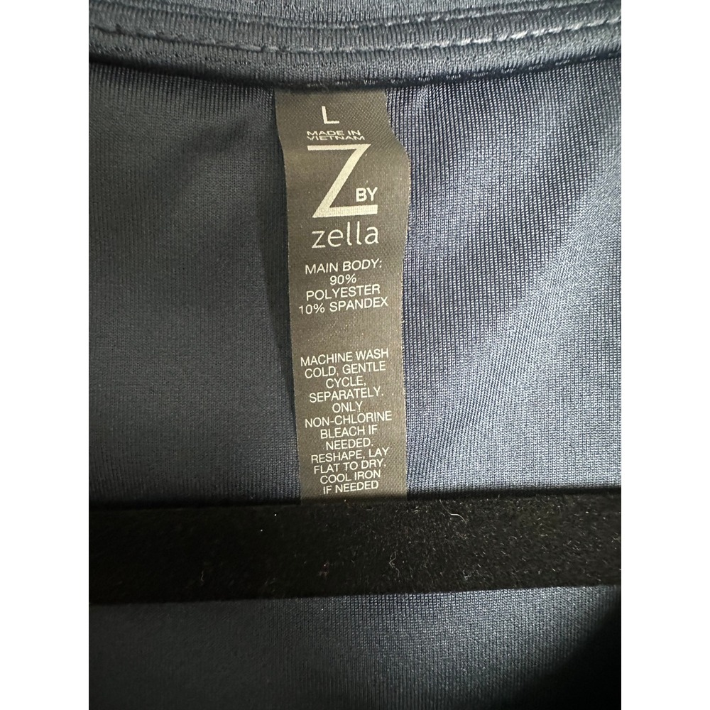 Z by Zella Mens Navy Blue Quarter Zip Pullover Thumbhole Activewear Top Large - Picture 4 of 8